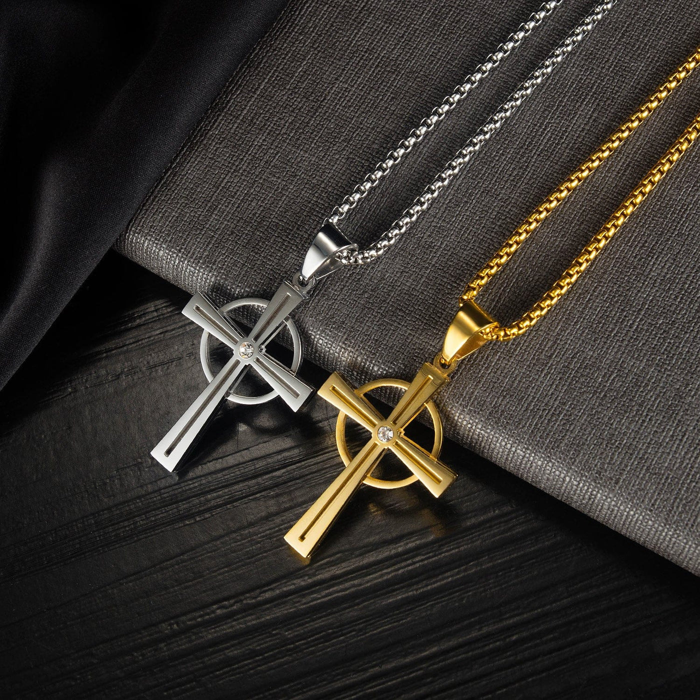 Circle Cross Pendant with Christian Necklace