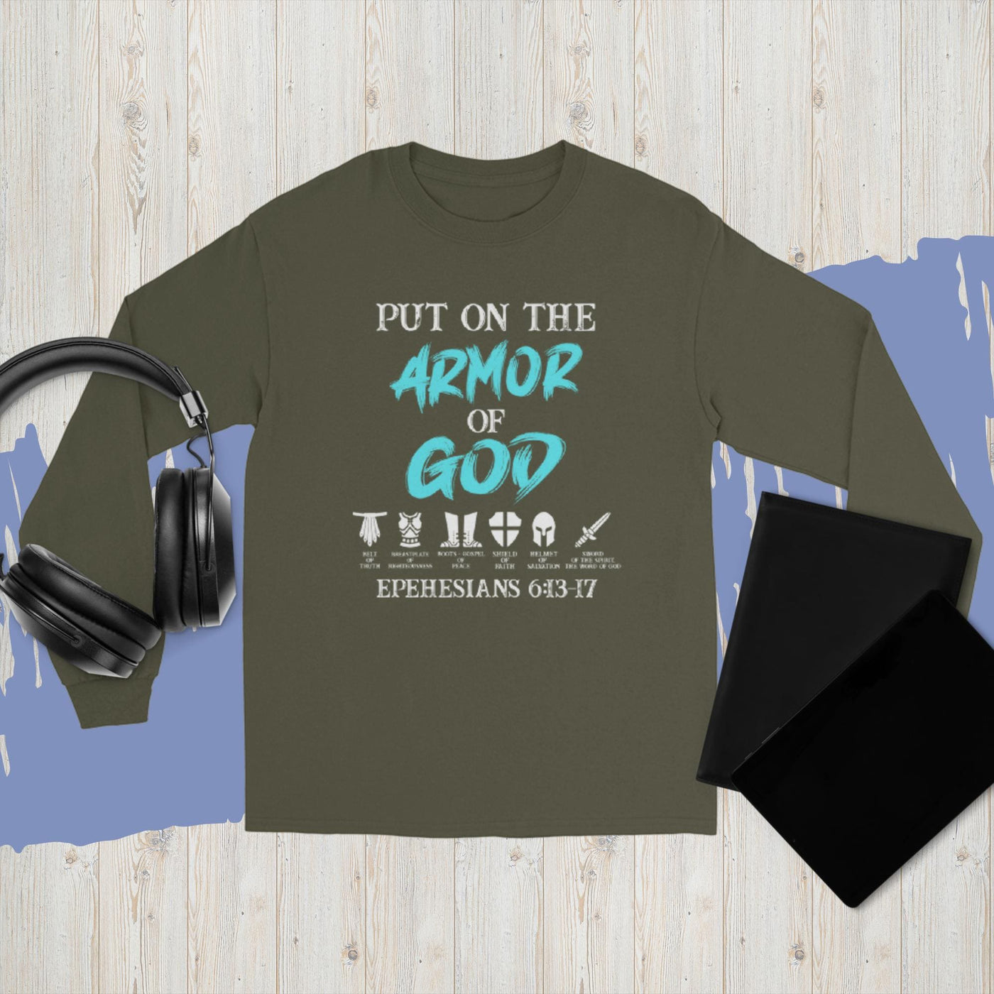 F&H Christian Put on The Armor Of God Men’s Long Sleeve Shirt