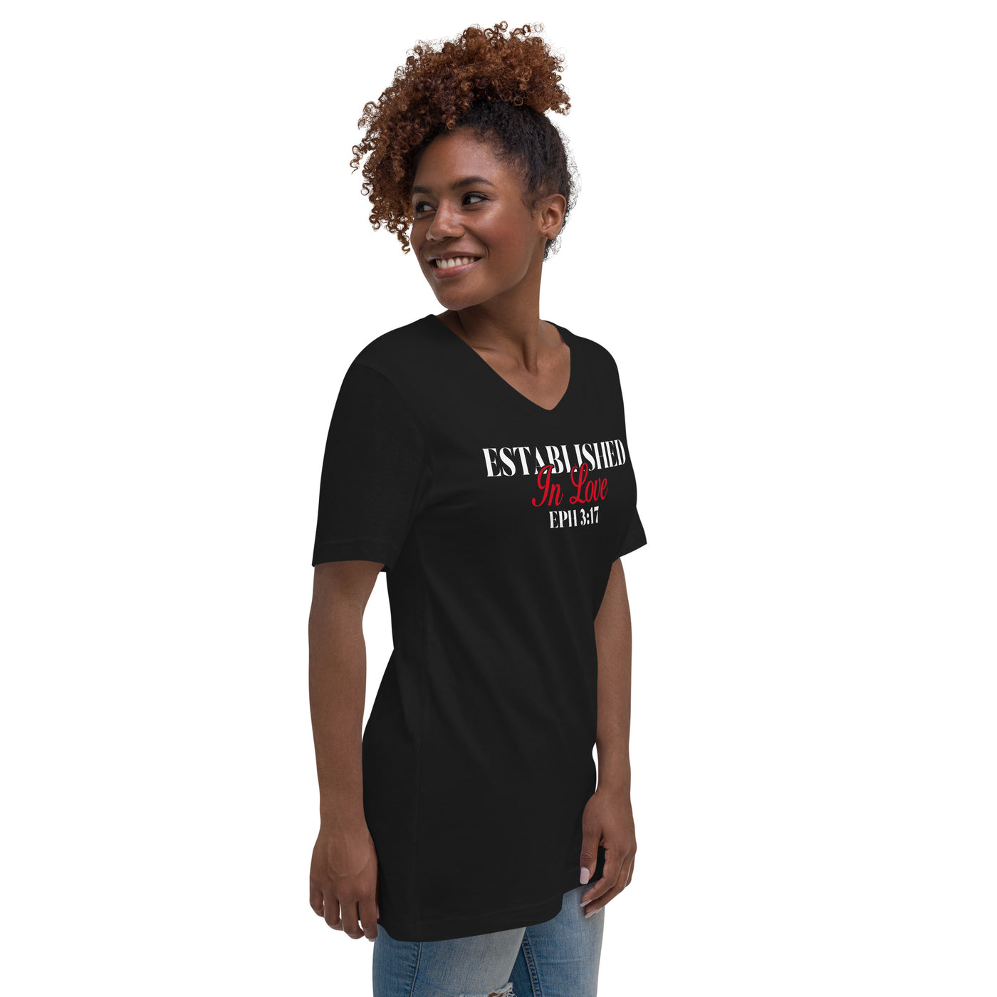 F&H Established in Love Women Short Sleeve V-Neck T-Shirt