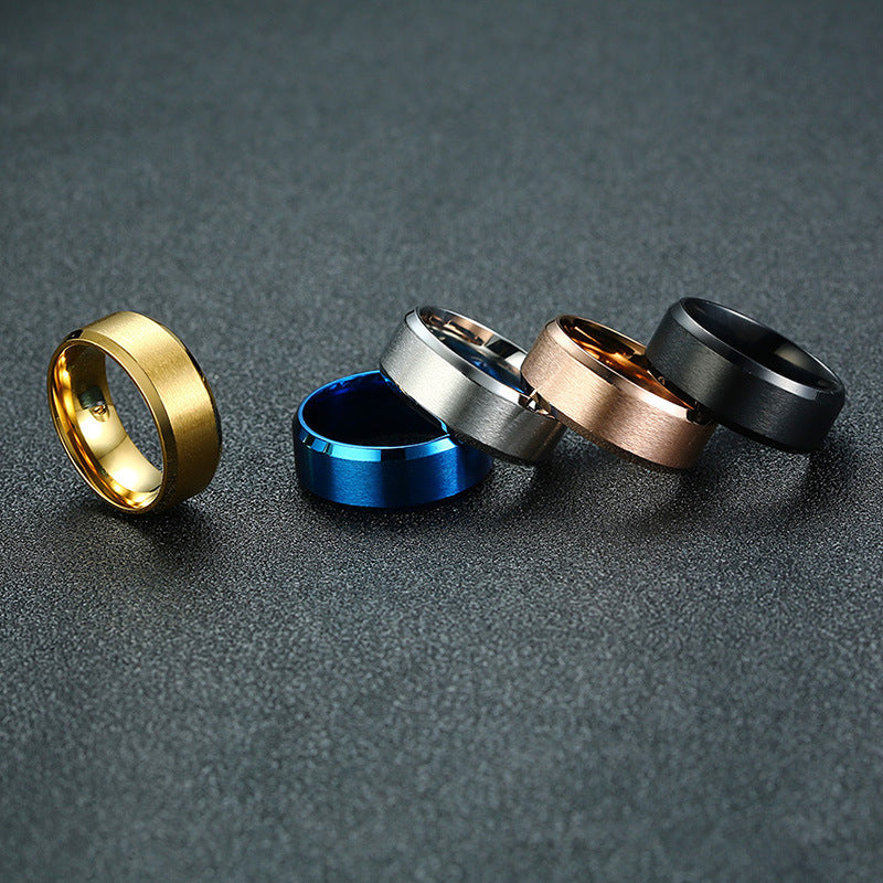 Simple ring titanium steel ring