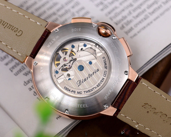 Men's Mechanical Watch With Hollow Flywheel Movement