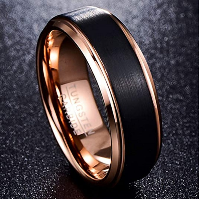 Two Tone Tungsten Steel Ring Men's Jewelry