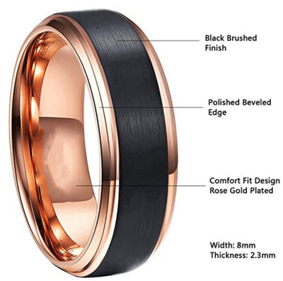 Two Tone Tungsten Steel Ring Men's Jewelry