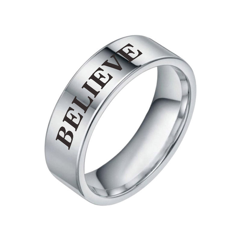 Teen Inspirational Ring Titanium Steel Ring