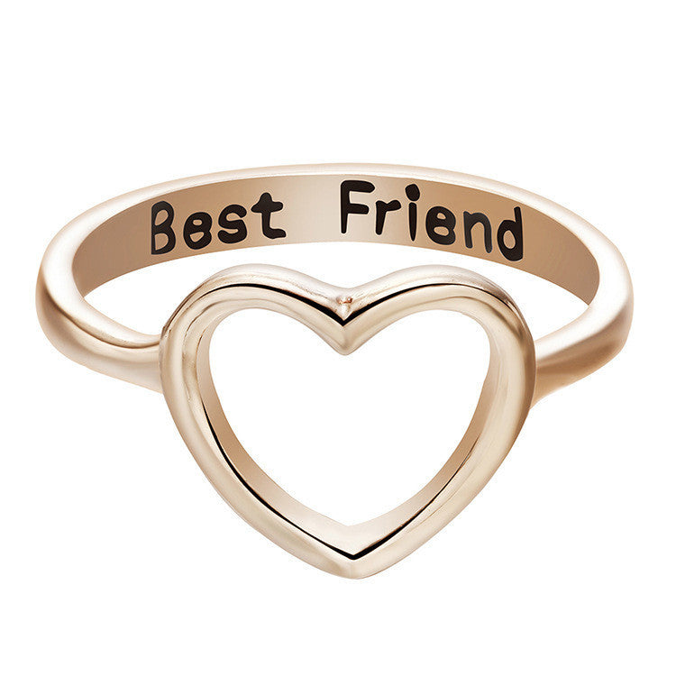 Heart Shaped Ring English Alphabet Ring Jewelry Ring Female