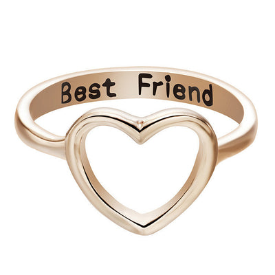 Heart Shaped Ring English Alphabet Ring Jewelry Ring Female