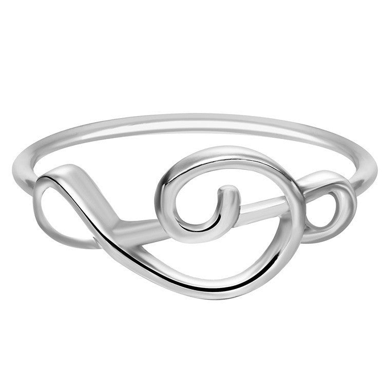 Heart Shaped Ring English Alphabet Ring Jewelry Ring Female