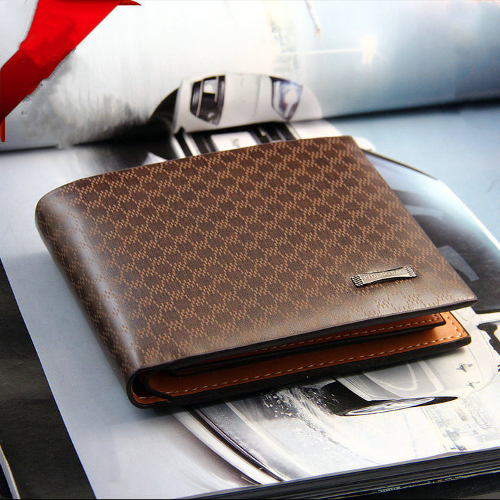 Short Casual Men's Wallet Plaid Fashion Multi Card Wallet