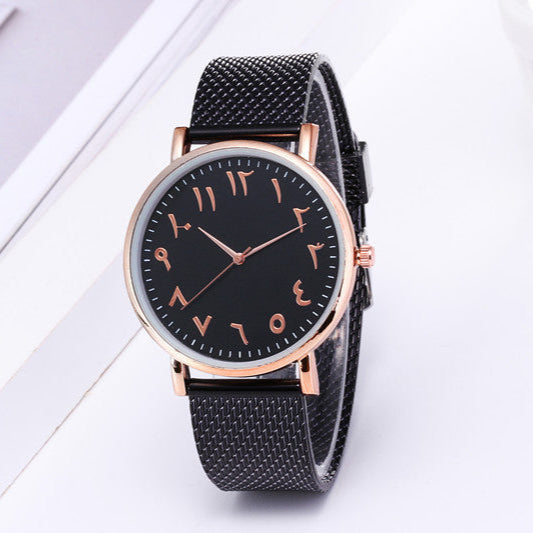 Fashion Creative Quartz Watches Couple Watches Digital Mesh Band Watches