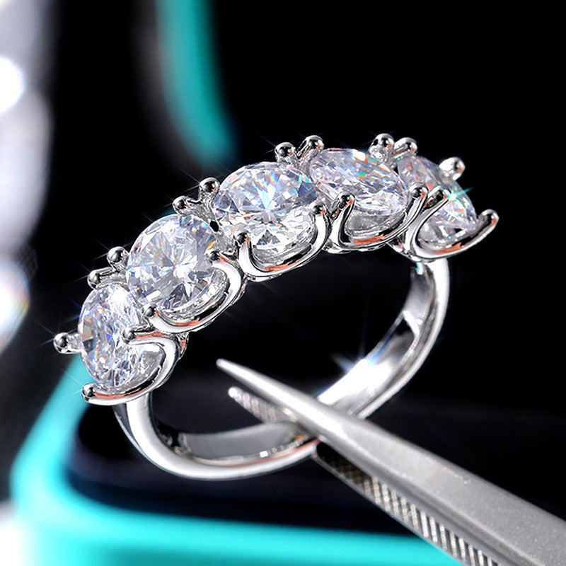 New Fashion Round Diamond Ring Zircon Ring