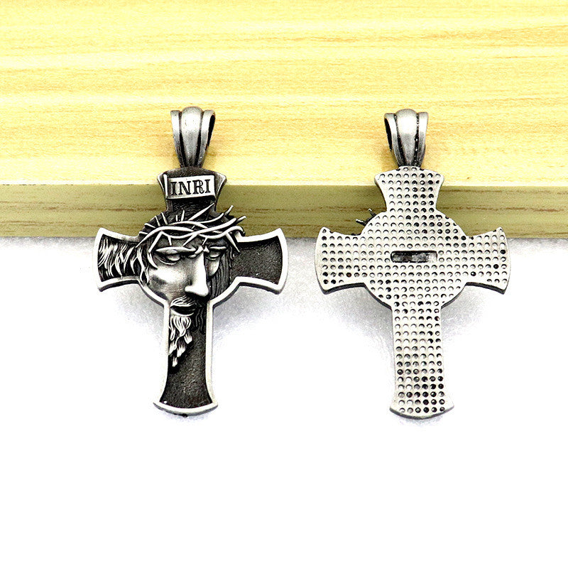 Christian Crown Of Thorns Vintage Cross Necklace Pendant