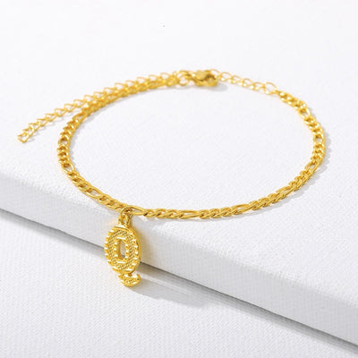 Initial Gold Letter Anklet Alphabet Pendants Jewelry