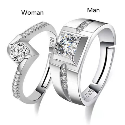 Men's And Women's Tail Rings Heart-shaped Couple Rings