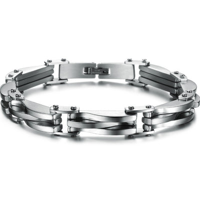 Diamond Texture Mens Titanium Steel Bracelet