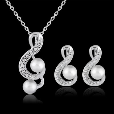 Fashion pearl two sets of simple and elegant jewelry