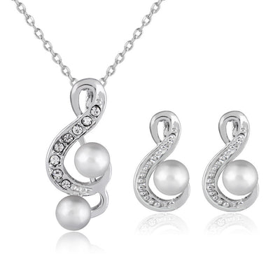 Fashion pearl two sets of simple and elegant jewelry