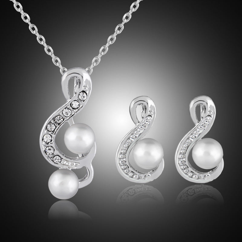 Fashion pearl two sets of simple and elegant jewelry