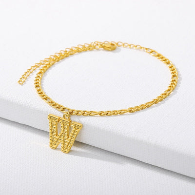 Initial Gold Letter Anklet Alphabet Pendants Jewelry