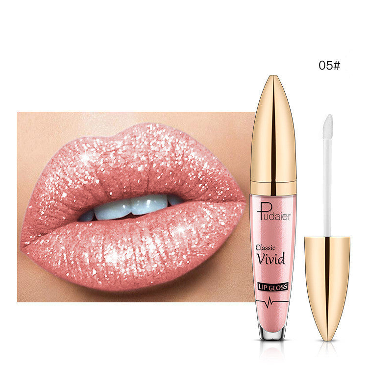 Pudaier  Matte Shimmer Lip Gloss No Stain Diamond Lipstick