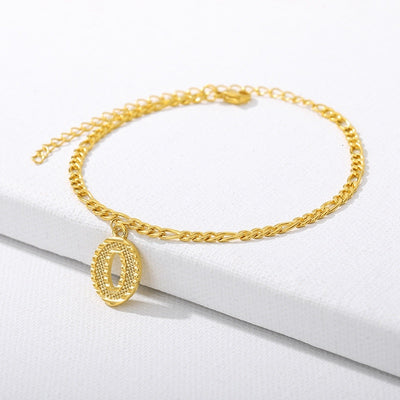 Initial Gold Letter Anklet Alphabet Pendants Jewelry