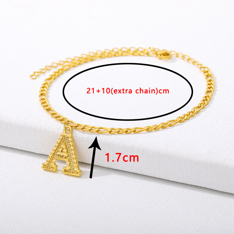 Initial Gold Letter Anklet Alphabet Pendants Jewelry