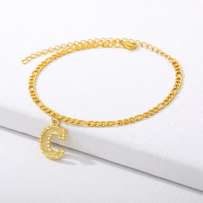 Initial Gold Letter Anklet Alphabet Pendants Jewelry