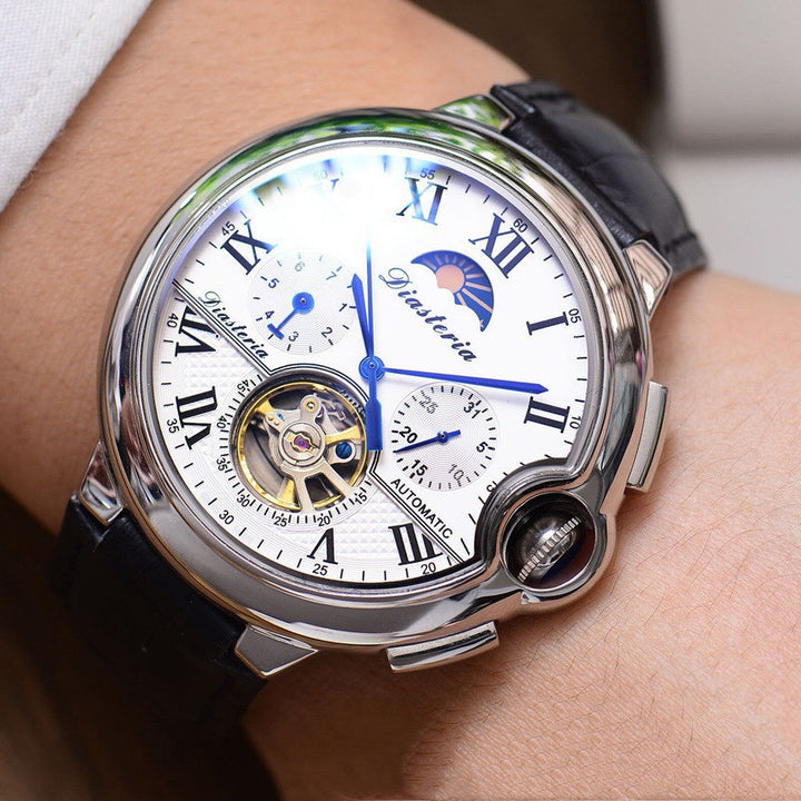 Men's Mechanical Watch With Hollow Flywheel Movement