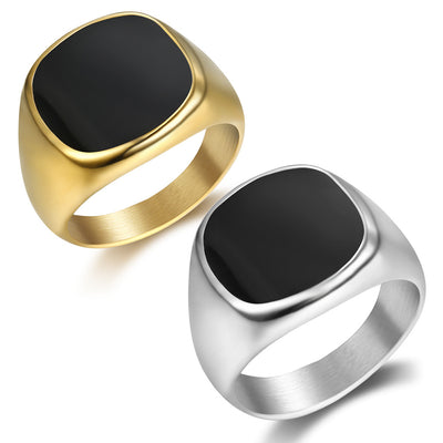 Coolx - Black  Square  Mens Ring