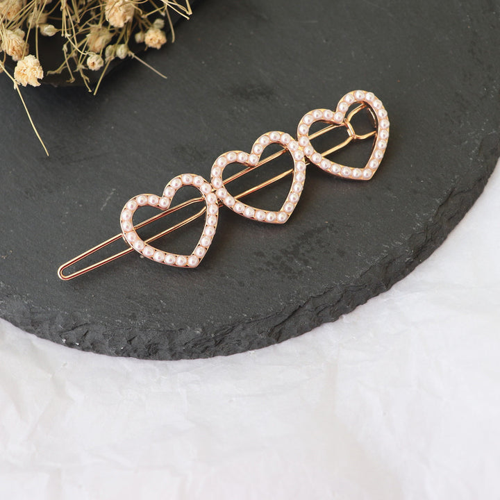 Heart Inlaid Pearl Inline Clip