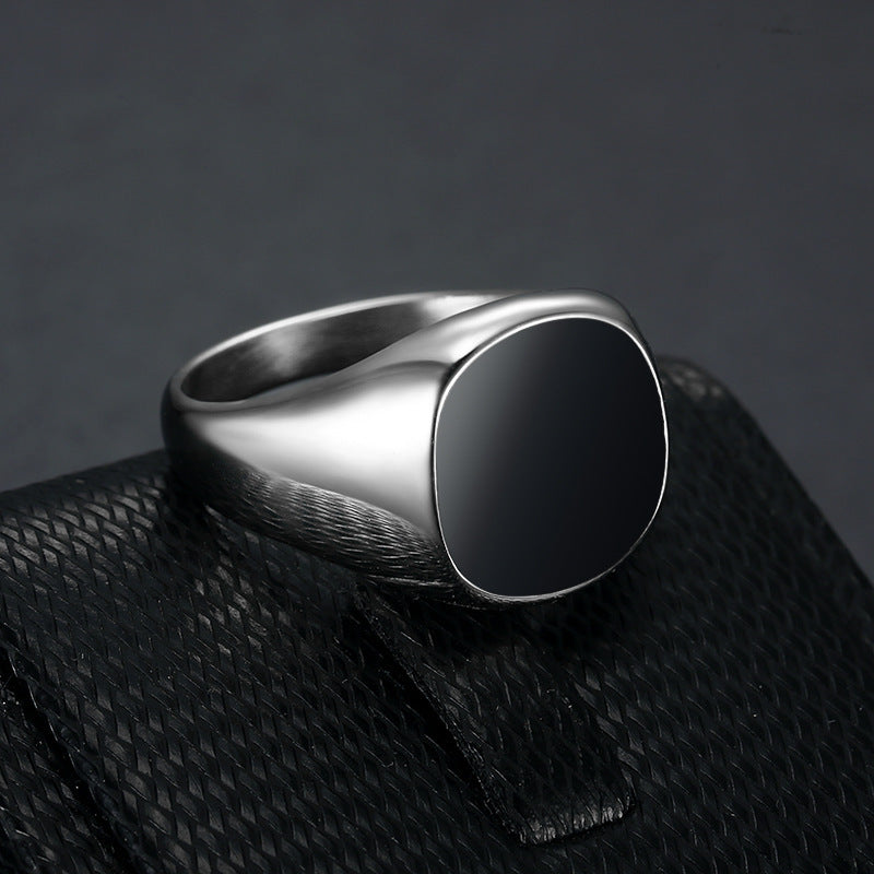 Coolx - Black  Square  Mens Ring