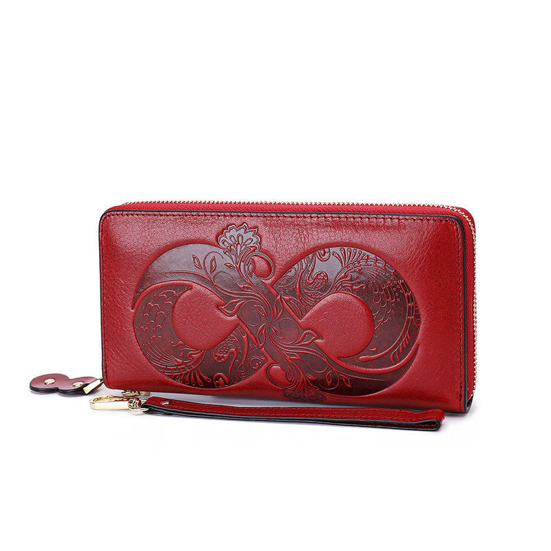 Genuine Leather Retro Cowhide Casual Womans Wallet