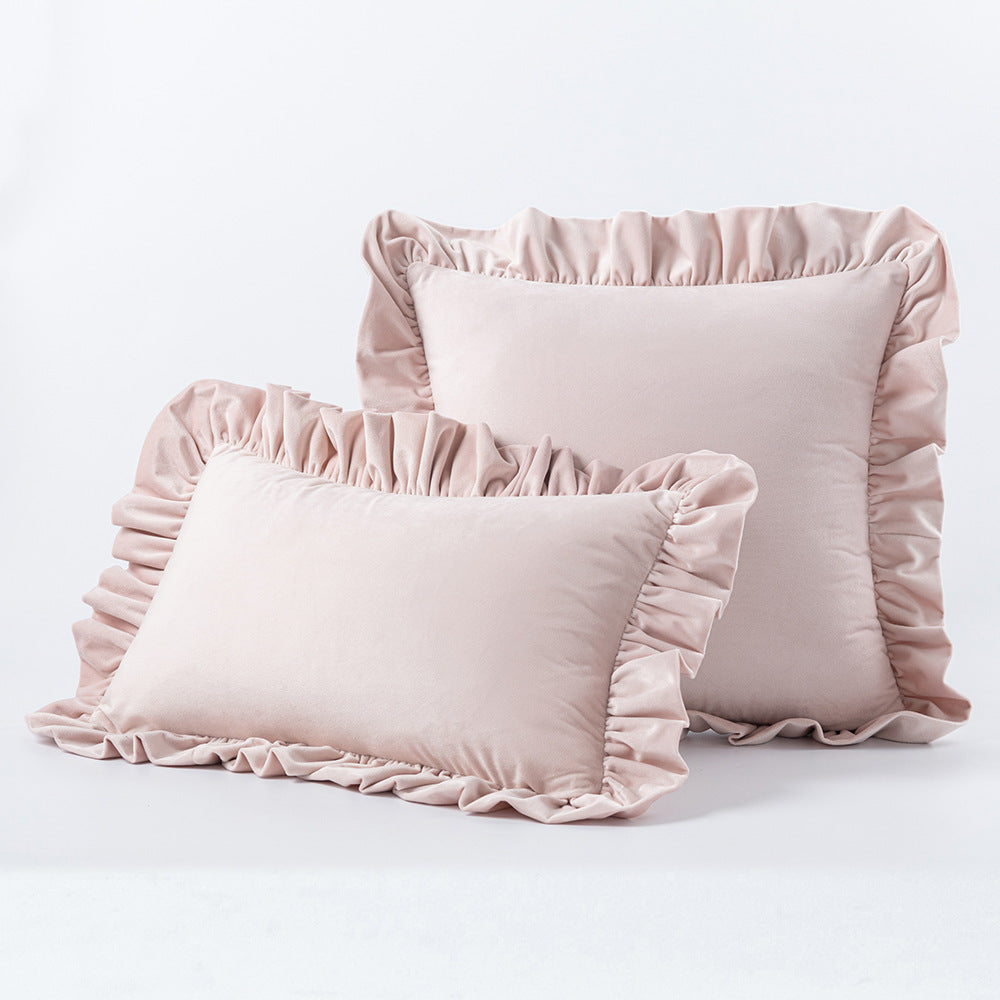 Nordic Velvet Lace Throw Pillows With Upholstered Living Room Sofa