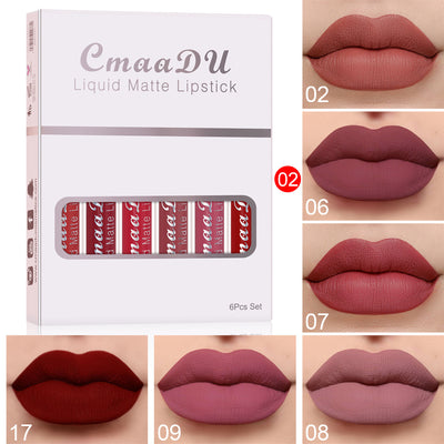 6pcs Matte Non-Stick Lip Gloss