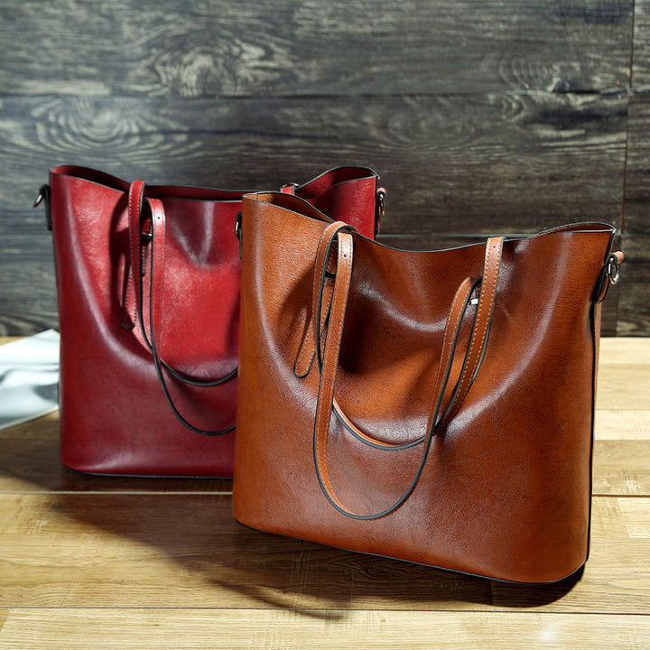 Capacity Shoulder Women's Big Bags Simple Women's Versatile Handbag