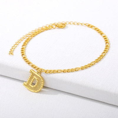 Initial Gold Letter Anklet Alphabet Pendants Jewelry