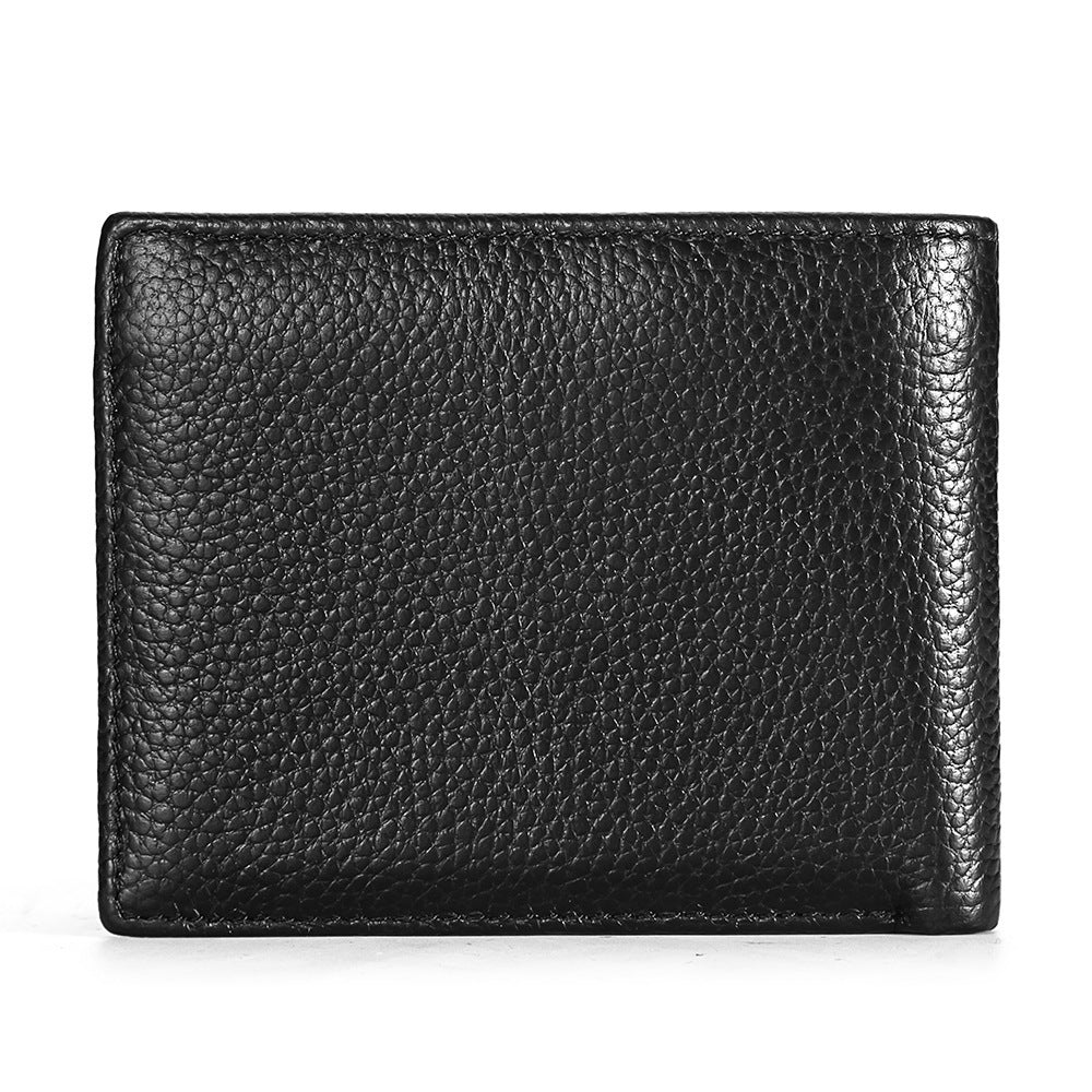 Mens Retro Leather 2 Fold Wallet
