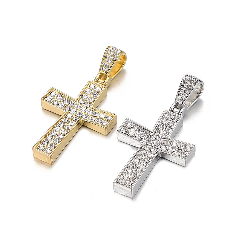 Sparkling Cross Pendant Necklace Fashion Jewelry Clavicle Chain Jewelry