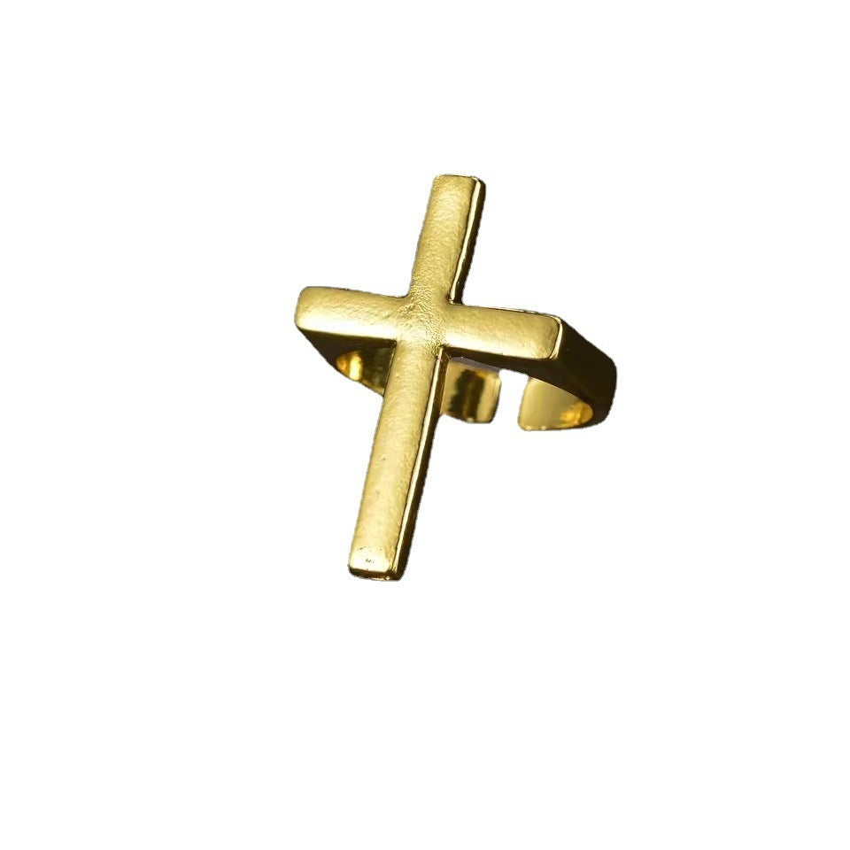 Black Cross Ring Men Punk Ring