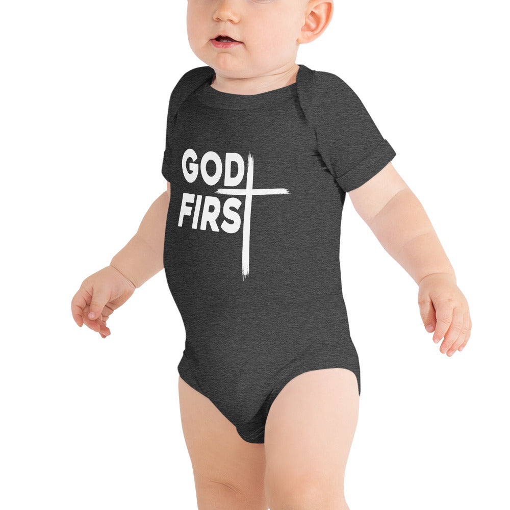 F&H God First Baby Short Sleeve One Piece