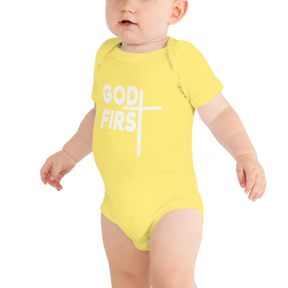 F&H God First Baby Short Sleeve One Piece