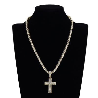 Sparkling Cross Pendant Necklace Fashion Jewelry Clavicle Chain Jewelry