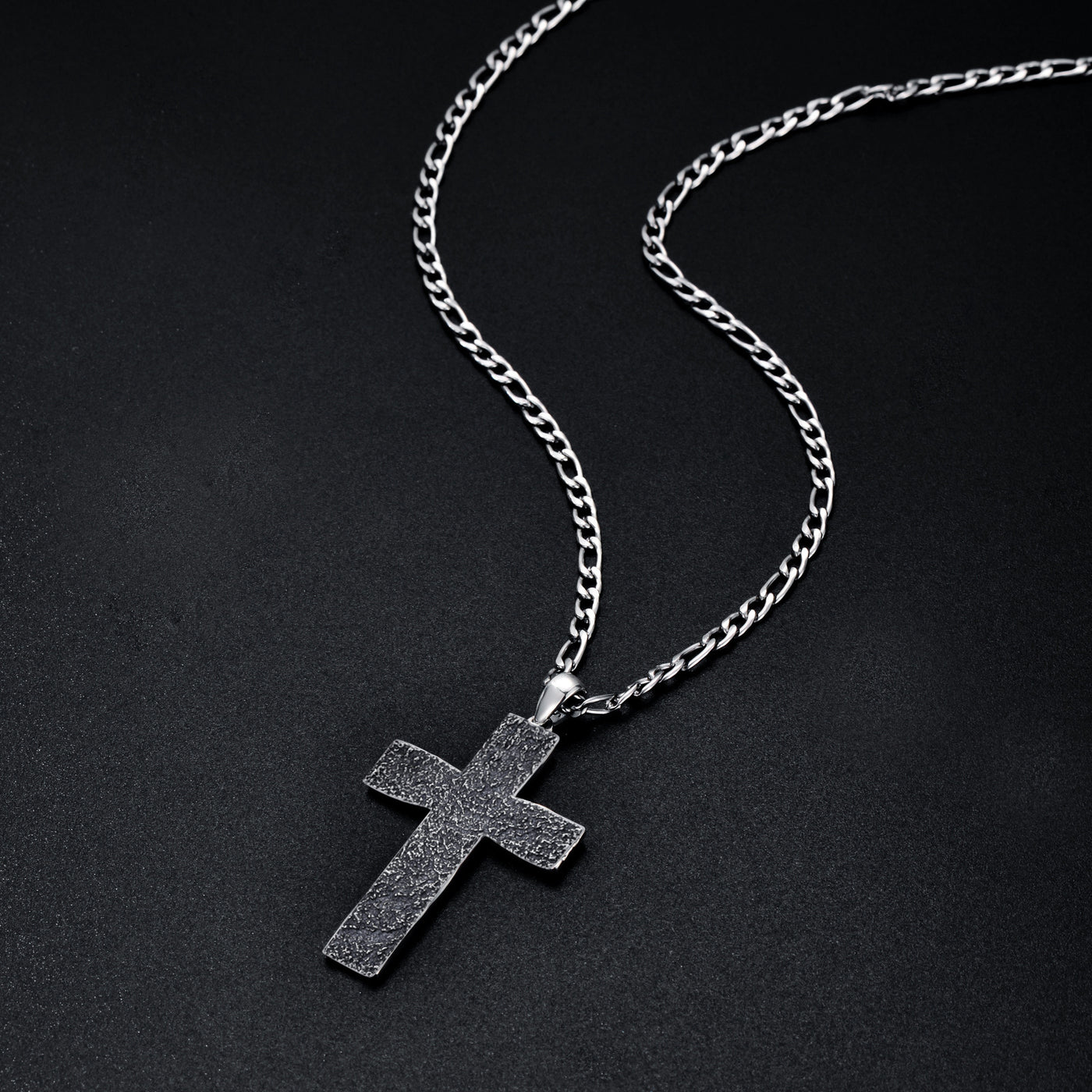 Figaro Chain Cross Necklace Christian Jewelry