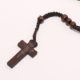 Religious Wood Necklace, Wooden Cross, Christian Jewelry