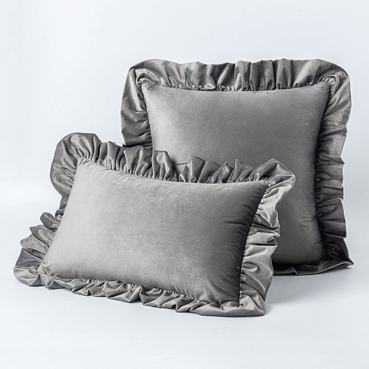 Nordic Velvet Lace Throw Pillows With Upholstered Living Room Sofa
