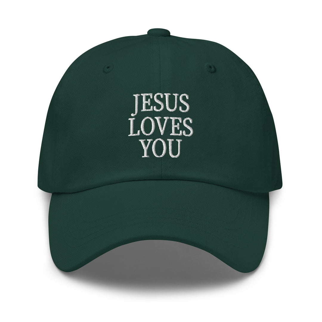 F&H Jesus Loves You Embroidered Baseball Hat