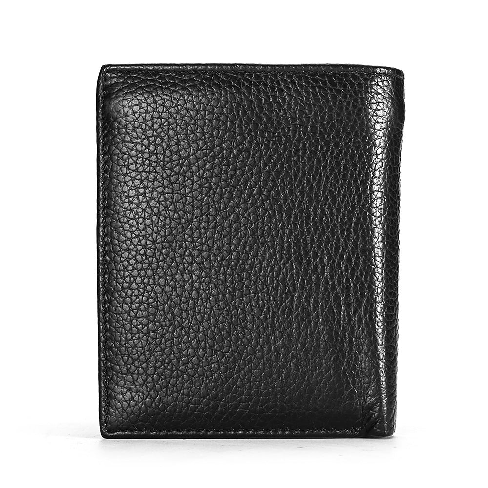 Mens Retro Leather 2 Fold Wallet