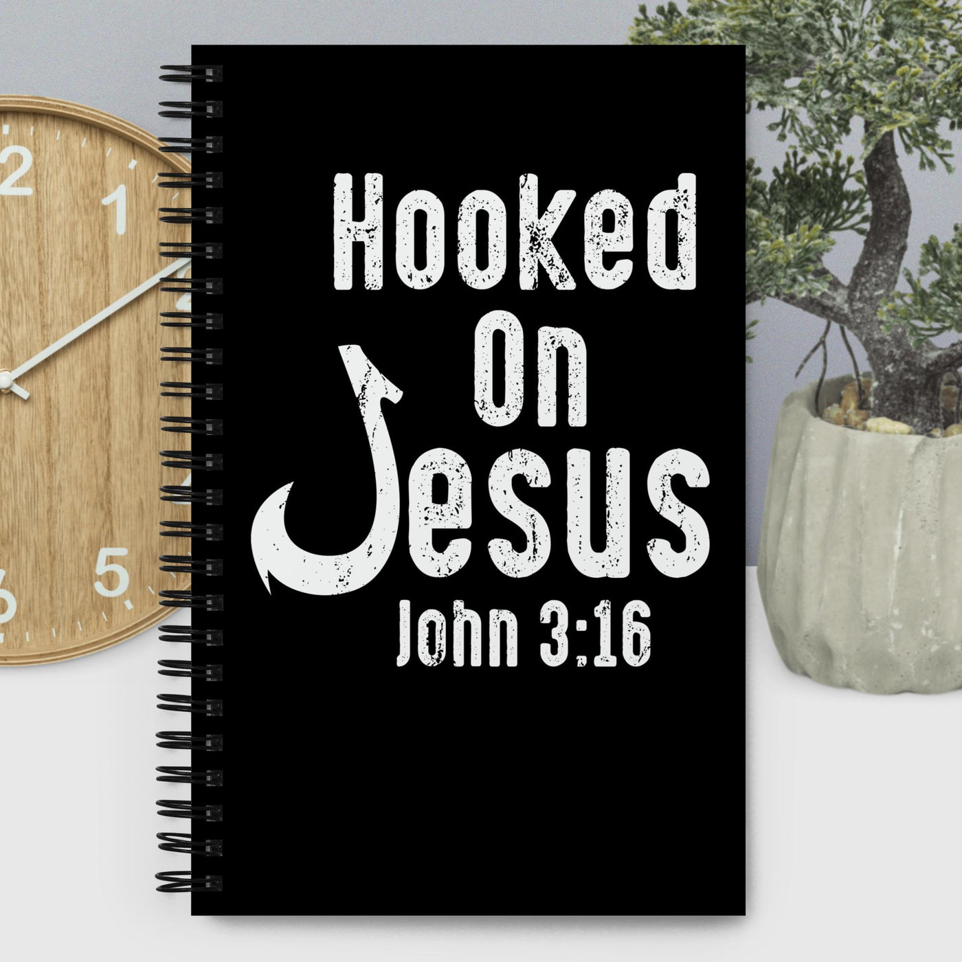 F&H Hooked On Jesus Spiral Notebook
