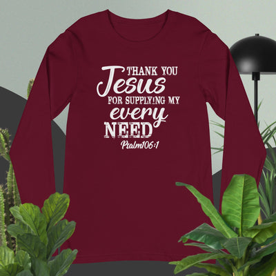 F&H Thank You Jesus For Supplying My Every Need Long Sleeve Tee