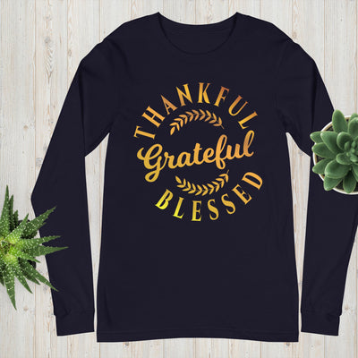 F&H Thankful Grateful Blessed Long Sleeve Tee