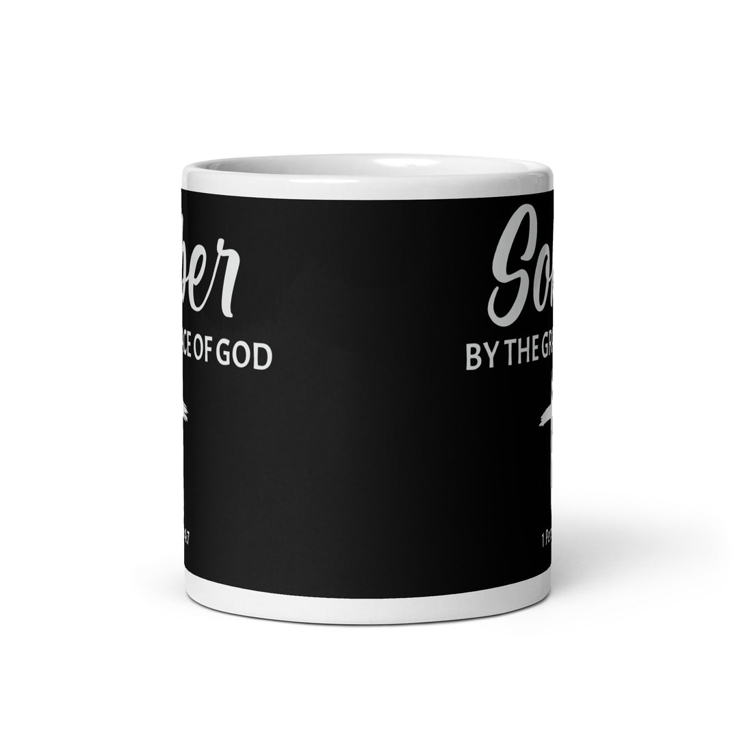 F&H Sober By The Grace Of God White Glossy mug